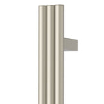 Thermogroup Thermorail vertical heated towel rail, brushed nickel triple round tube, side view