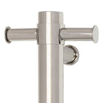 Thermogroup polished stainless steel vertical towel rail with optional hook, straight and round design