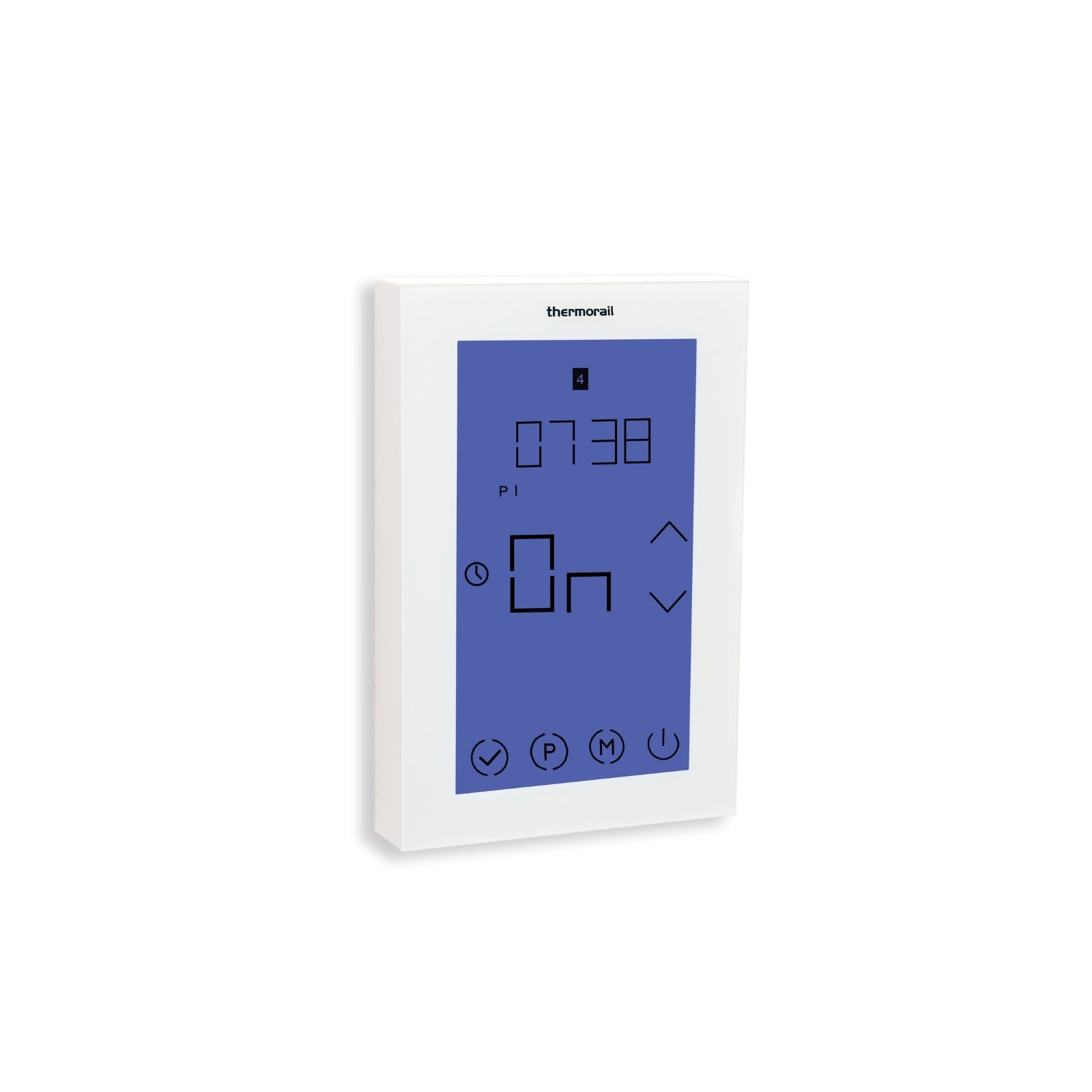 Thermogroup TRTS white touch screen 7 day timer, portrait wall-mounted control panel for heated towel rails