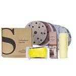 Timberline SilkSurface Care Kit with polish, yellow sponge, cloth and sanding discs, boxed set
