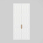 Timberline Sutherland House Deco white wall hung storage cabinet with gold handle, front view, 800mm double door