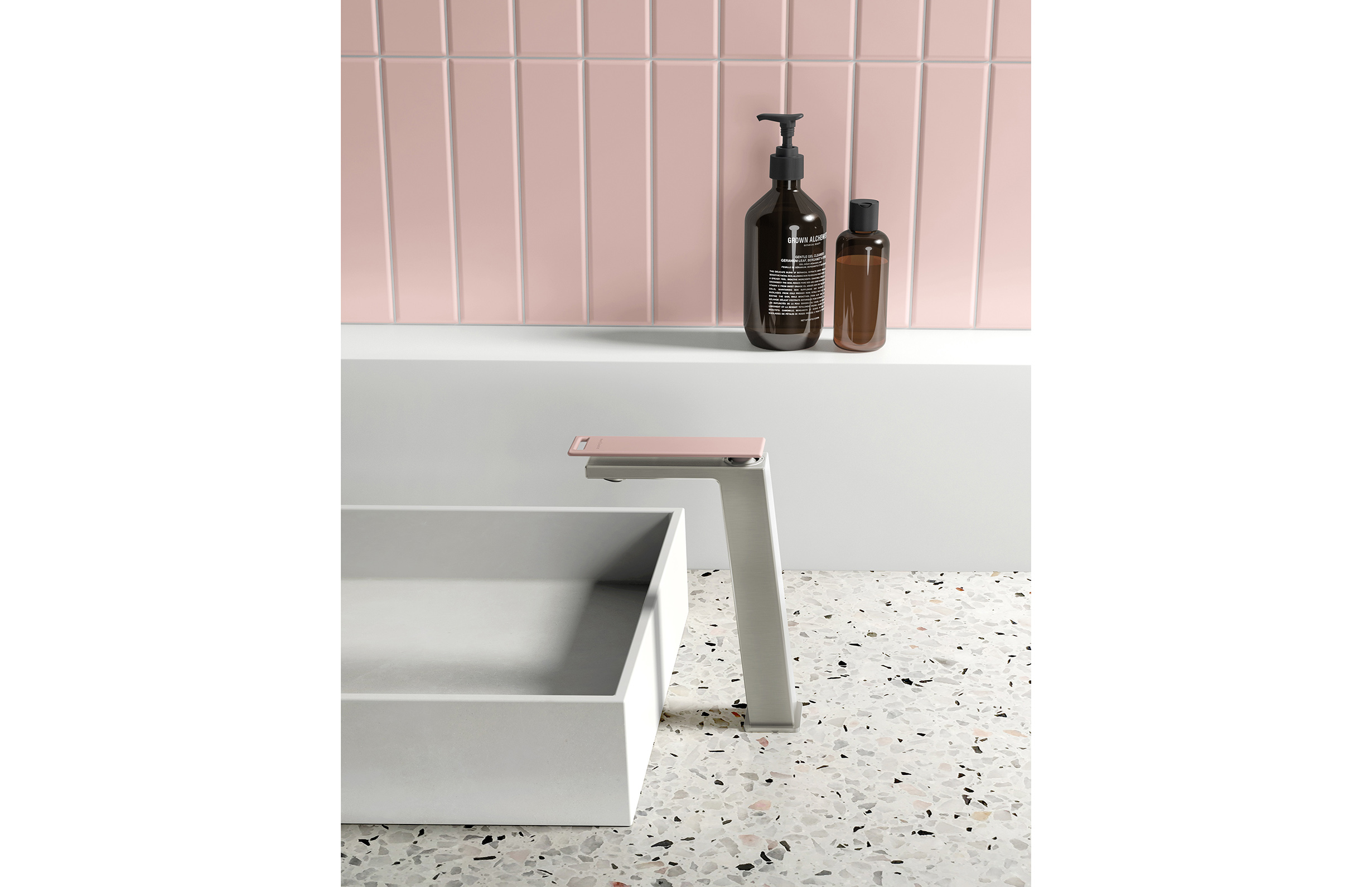 Phoenix Zimi tapware with a square top mount basin